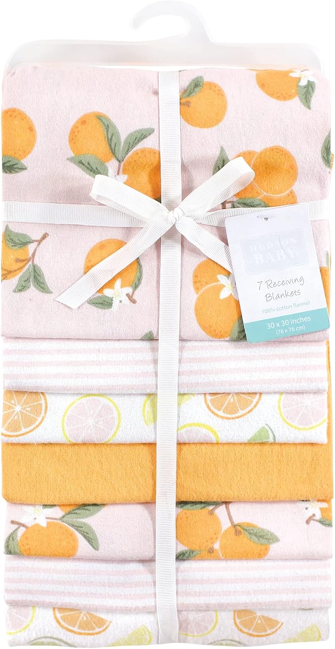 Little Treasure Hudson Baby Cotton Poly Flannel Receiving Blankets Multipack - Image 2