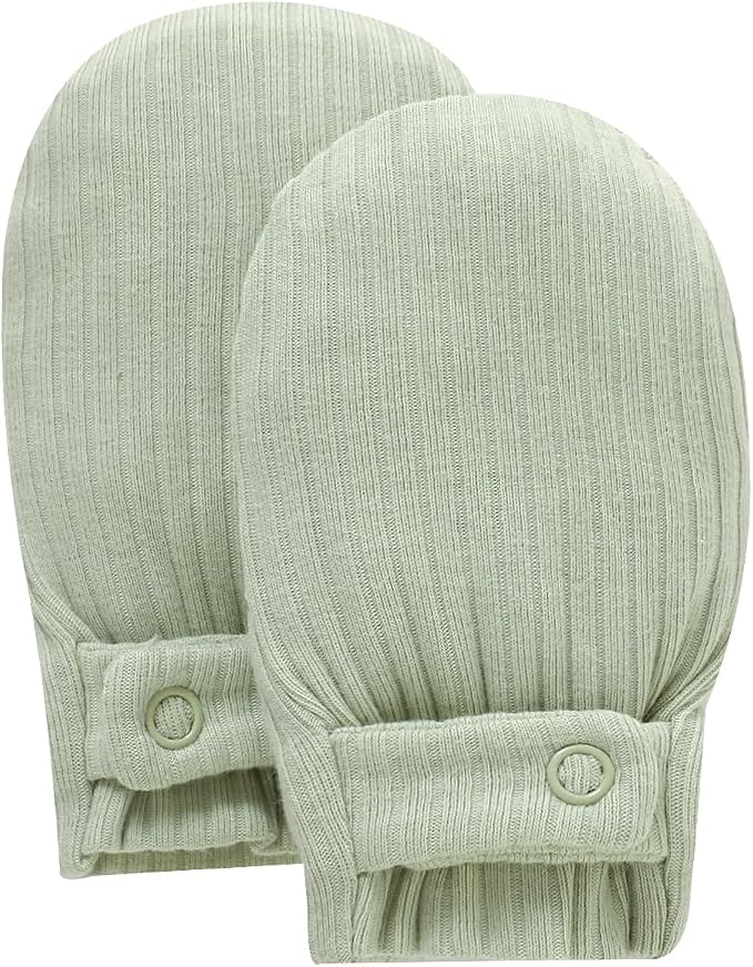 Baby Newborn No Scratch Mittens Stay On Cotton Gloves 0-12 Months | Organic by KARUNEL
