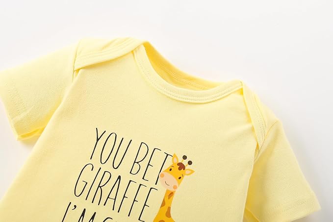 AIWUHE Unisex-Baby Short Sleeve Bodysuits Cotton One-piece Boy Girl Summer - Image 3