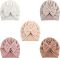 DRESHOW BQUBO 5 Pieces Newborn Baby Turban Hats Bow Baby Infant Beanie by DRESHOW