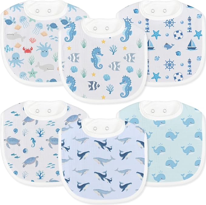 Baby Bibs for Baby Boys Girls 6-Pack by Unknown