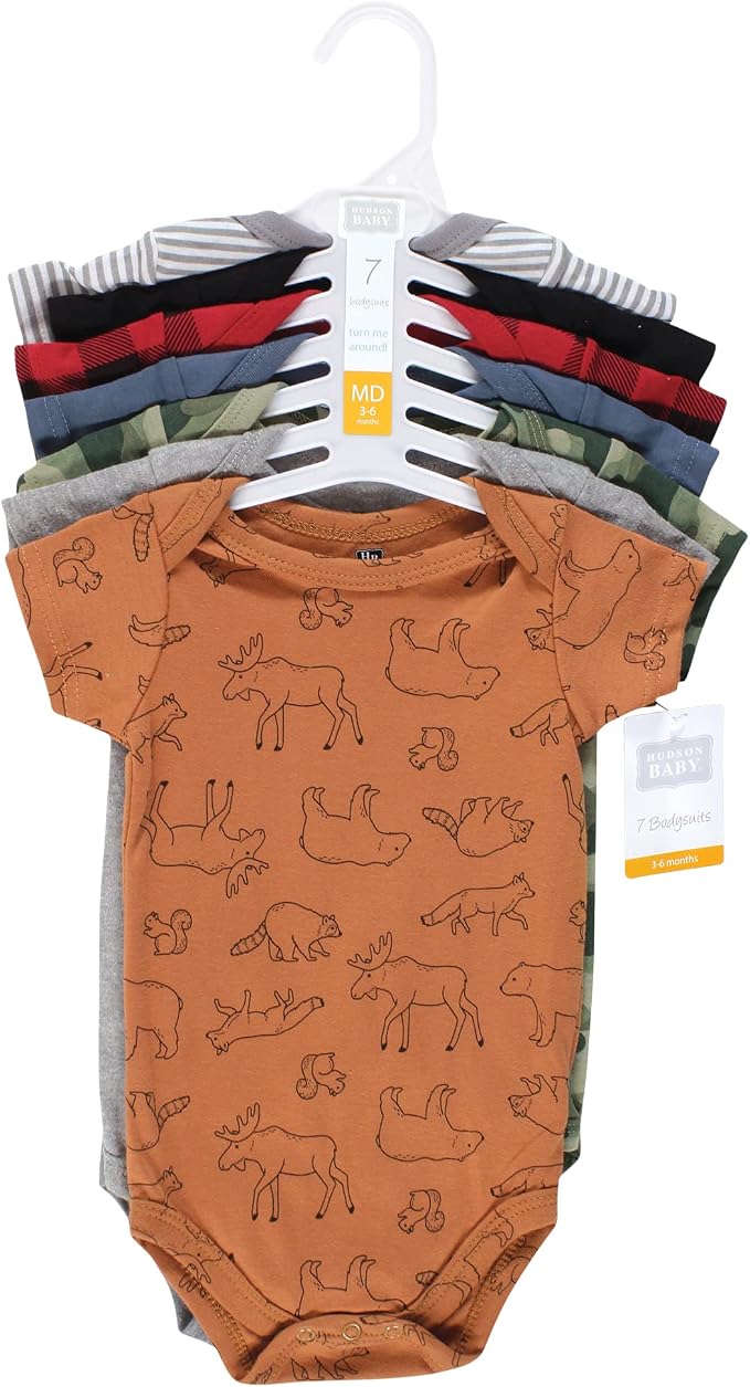 Hudson Baby Baby Boys' Cotton Bodysuits 7-pack - Image 2