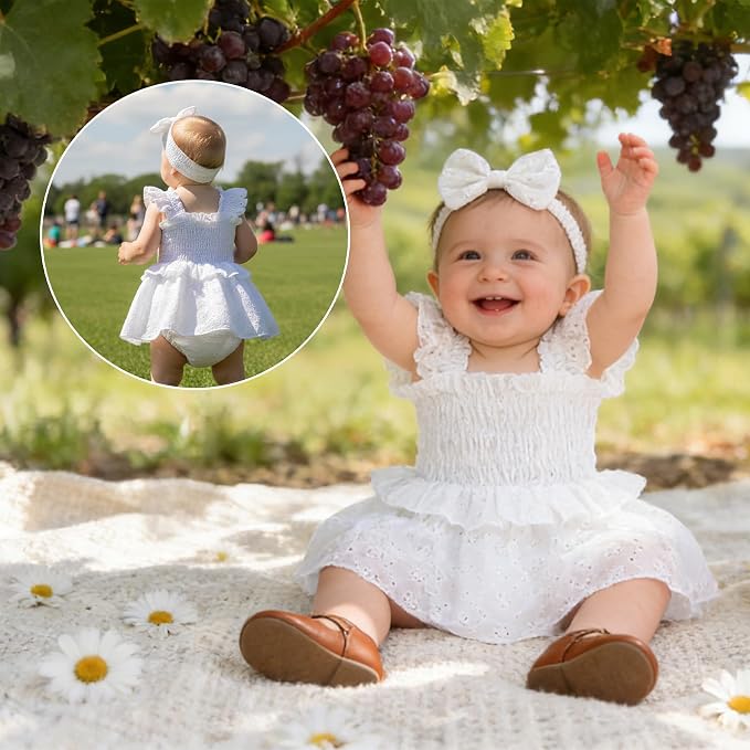 YOUNGER TREE Baby Girl Clothes Ruffle Romper Boho Dress Summer Cake Smash - Image 2