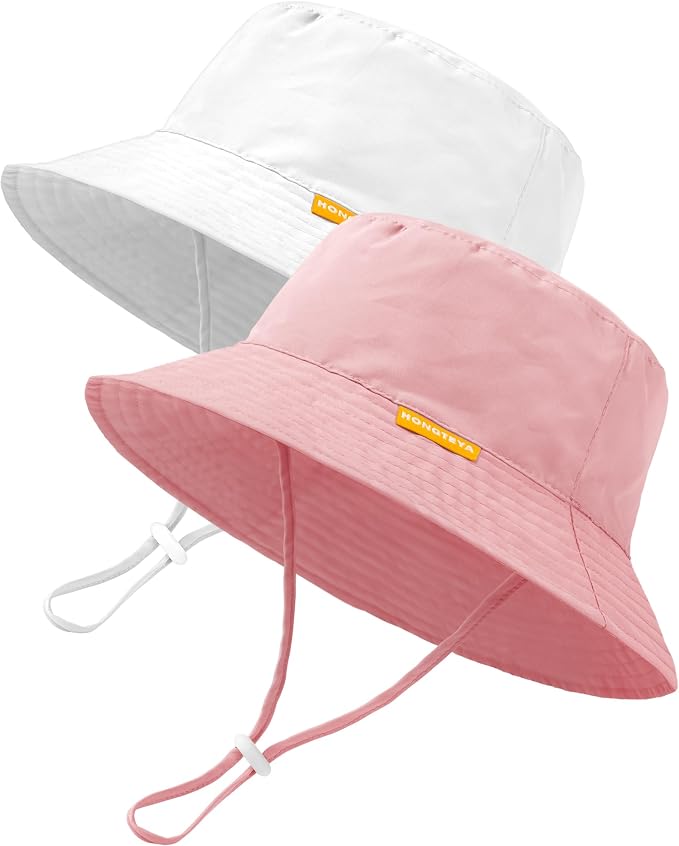 Baby Sun Hat Kids Summer Sun Protection Toddler Bucket Hat Wide Brim Adjustable by HONGTEYA