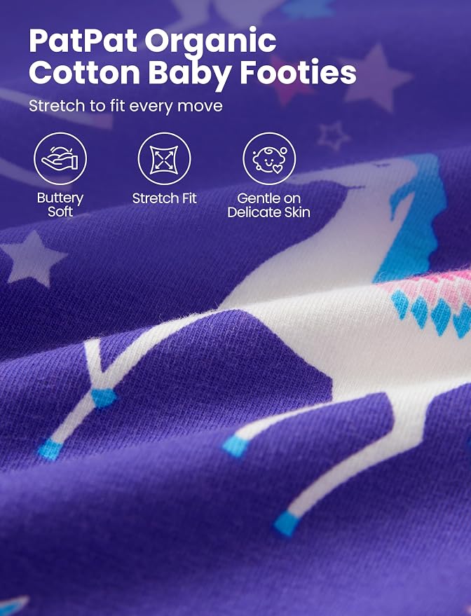 PATPAT Organic Cotton Baby Footie Pajamas - Image 4