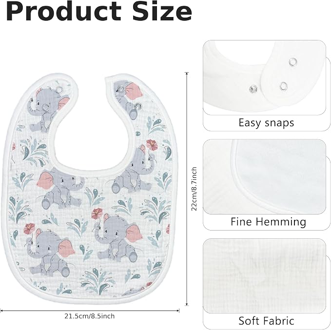 Baby Bibs for Baby Boys Girls 6-Pack - Image 6