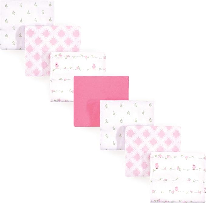 Luvable Friends Unisex Baby Cotton Flannel Receiving Blankets, Bird 7-Pack - Image 2