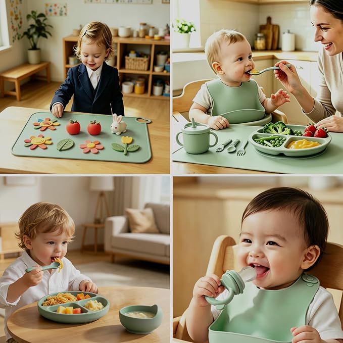 19 Pcs Silicone Baby Feeding Set Eating Essentials - Image 6
