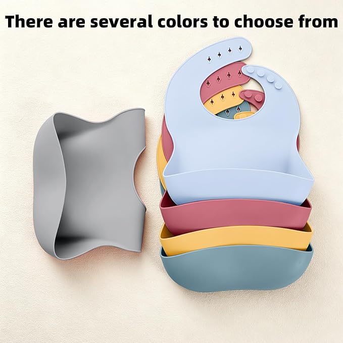 Set of 3 Silicone Bibs for Babies Toddler, Soft Adjustable Bibs for Baby Girl - Image 11