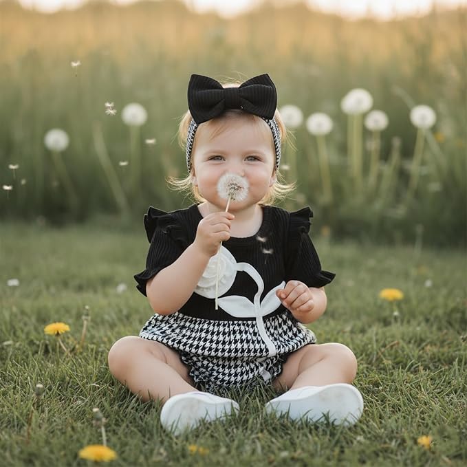 Giraropa Newborn Baby Girl Clothes Smocked Bubble Romper Dress + Socks + - Image 4