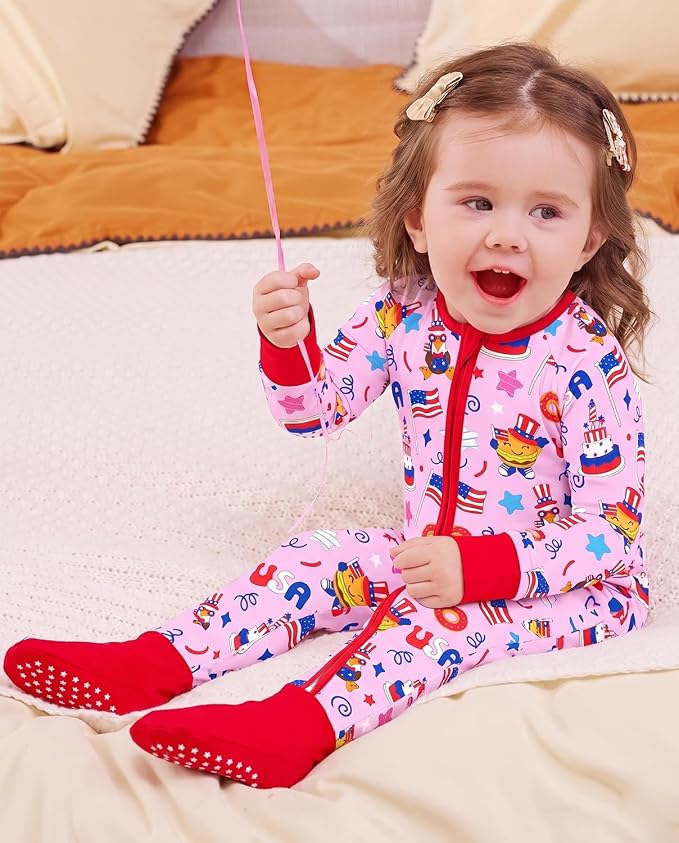 babee Reshinee Viscose Derived from Bamboo Baby Footie Pajamas Convertible - Image 4