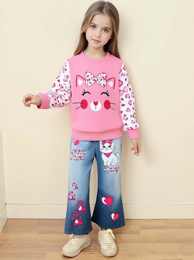 Renotemy Toddler Baby Girl Clothes Fall Winter Outfits Gifts 12Months-5T - Image 2
