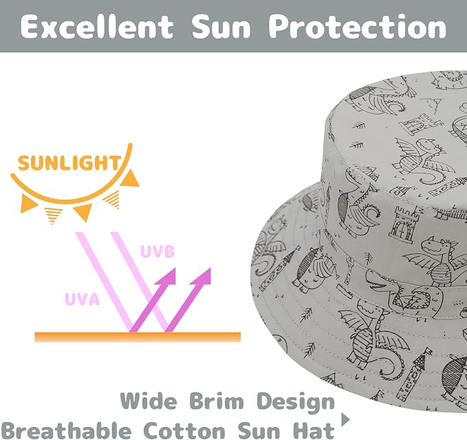 Baby Sun Hat Baby Boy Hats Toddler Hat UPF 50+ Bucket Hat - Image 5
