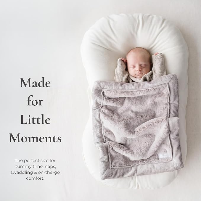 Saranoni Security Blanket Soft Baby Blanket Lush Luxury Feather Gray 15x20 | - Image 4