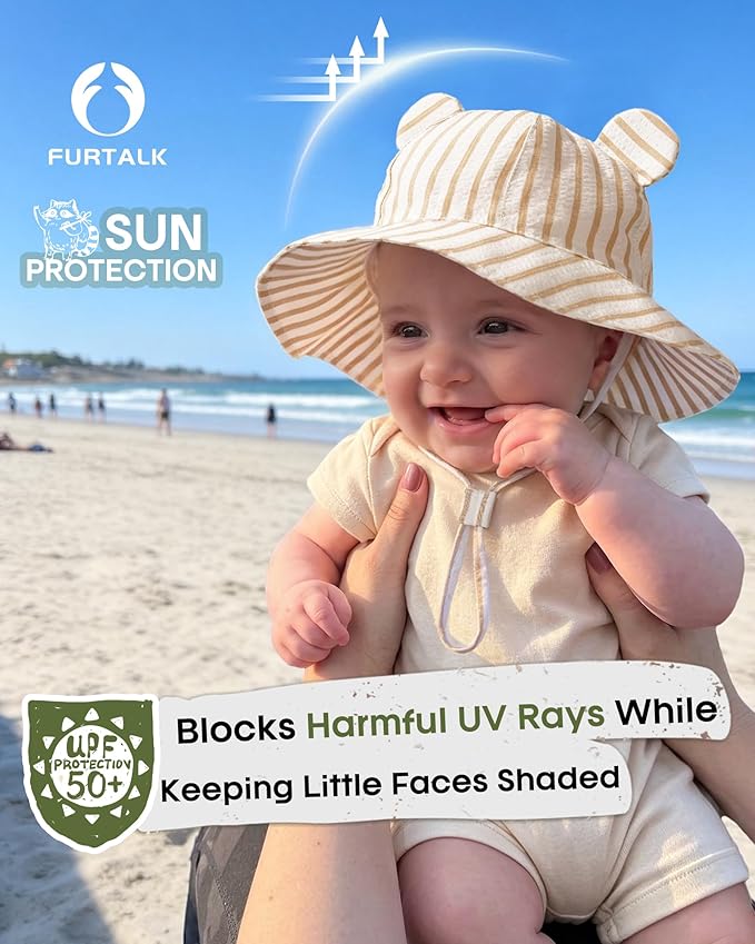FURTALK Baby Sun Hat Infant Toddler Hat UPF 50+ Bucket Hat - Image 2