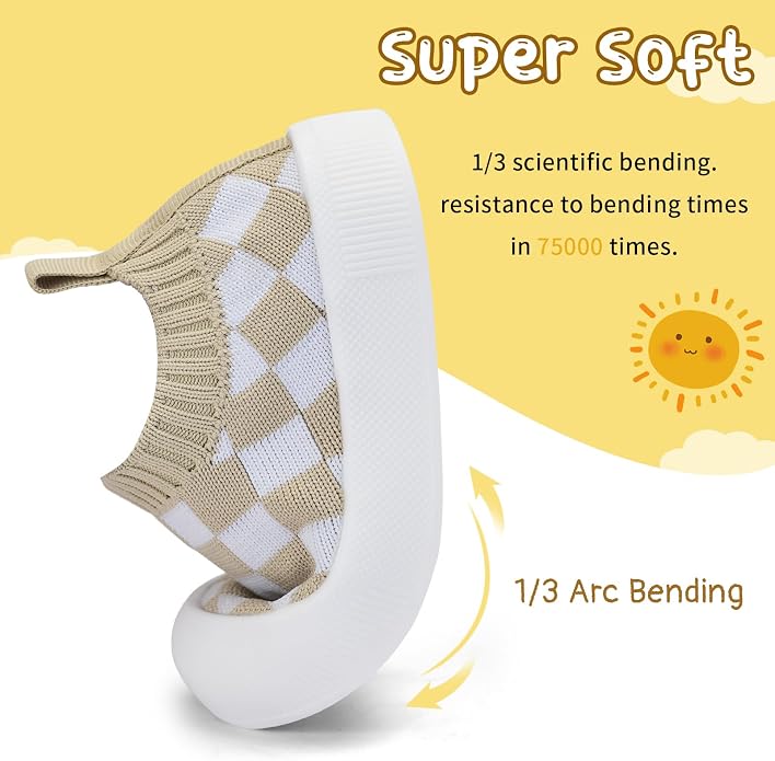 BACSAC Baby Toddler Unisex Infant Shoes Boys Girls Beige Mesh Breathable - Image 2