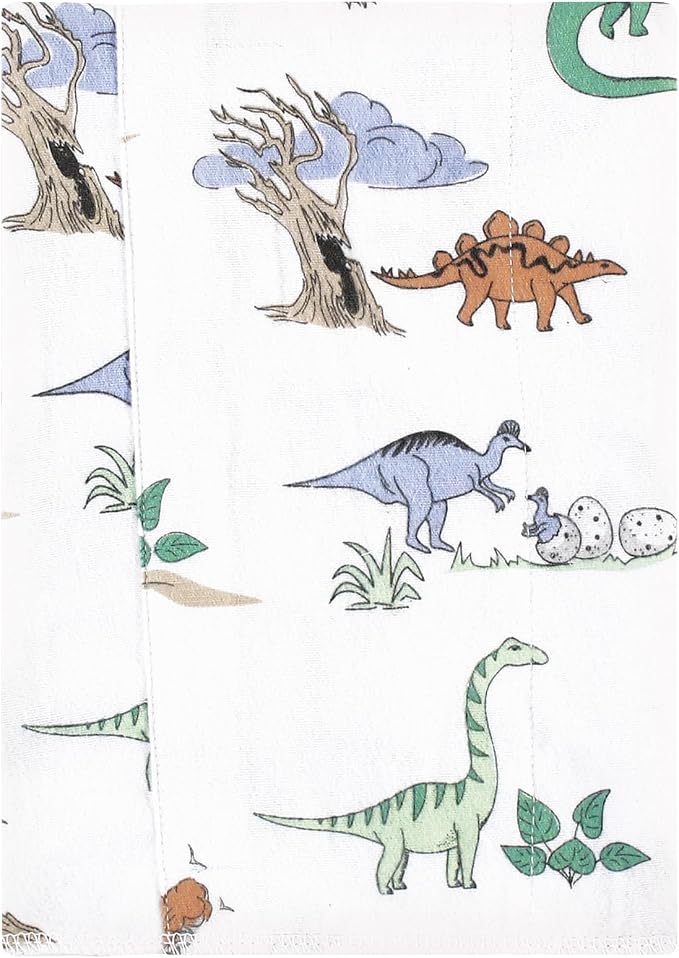 Luvable Friends Hudson Baby Flannel Burp Cloths 7pk, Pastel Dino - Image 2