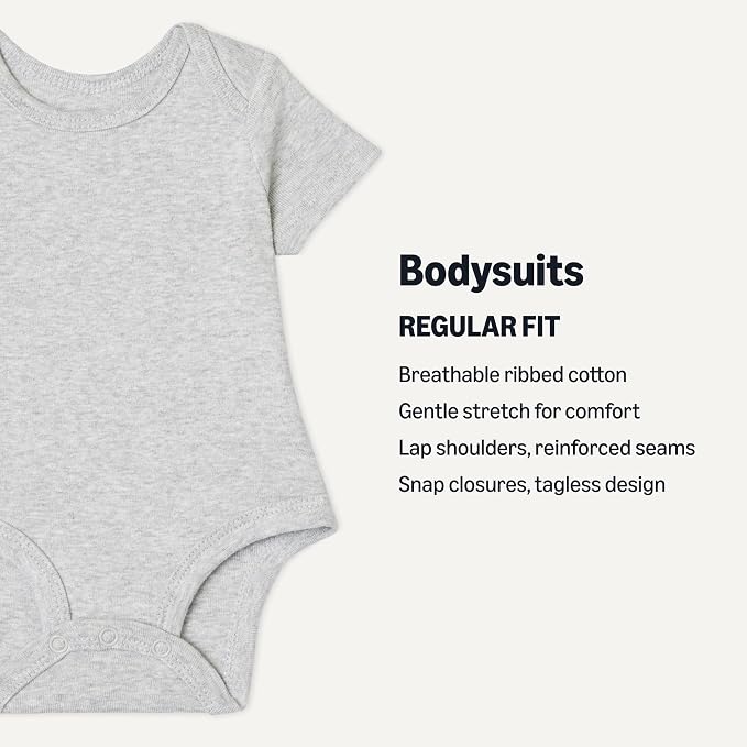 Amazon Essentials Unisex Babies' Short-Sleeve Bodysuits - Image 2