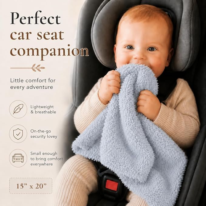 Saranoni Bamboni Baby Blanket Breathable Bamboo Soft Security Sky Blue Mini | - Image 6