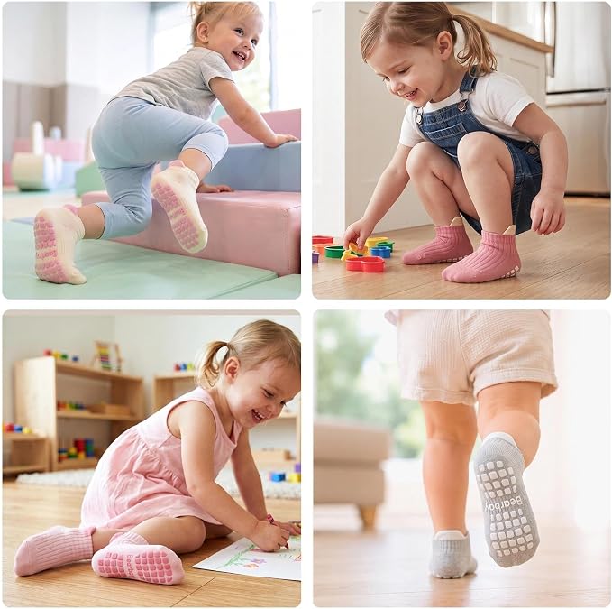 Non-slip Toddler Ankle Cotton Grip Socks Unisex 6M-5T - Image 2