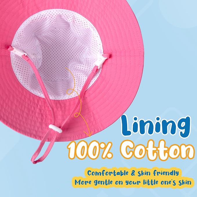 Baby Sun Hat Kids Summer Sun Protection Toddler Bucket Hat Wide Brim Adjustable - Image 4