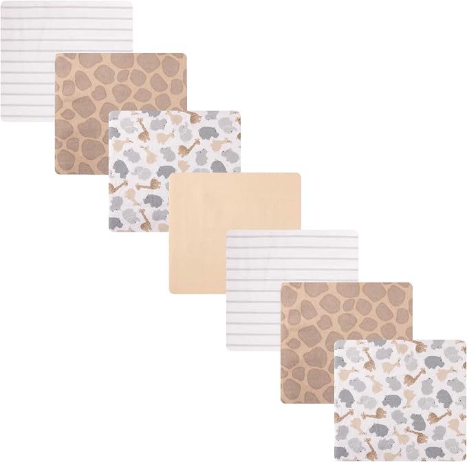 Hudson Baby Cotton Flannel Receiving Blankets 7-Pack Bundle, Safari Friends by HudsonBaby