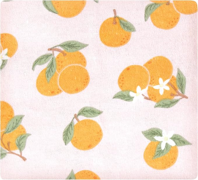 Hudson Baby Unisex Baby Cotton Flannel Receiving Blankets Bundle, Citrus Orange - Image 3