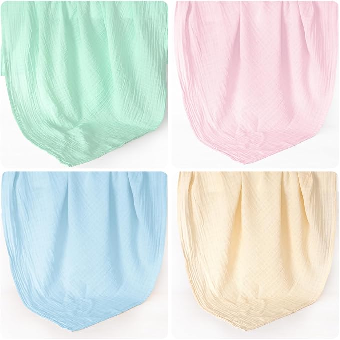 david's kids 4 Pack Baby Muslin Swaddle Blankets 47" x 47", 100% Cotton - Image 7