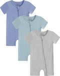Jimonda Baby Bamboo Rayon Rompers Short Sleeve 3pc Pjs by JimondaBaby