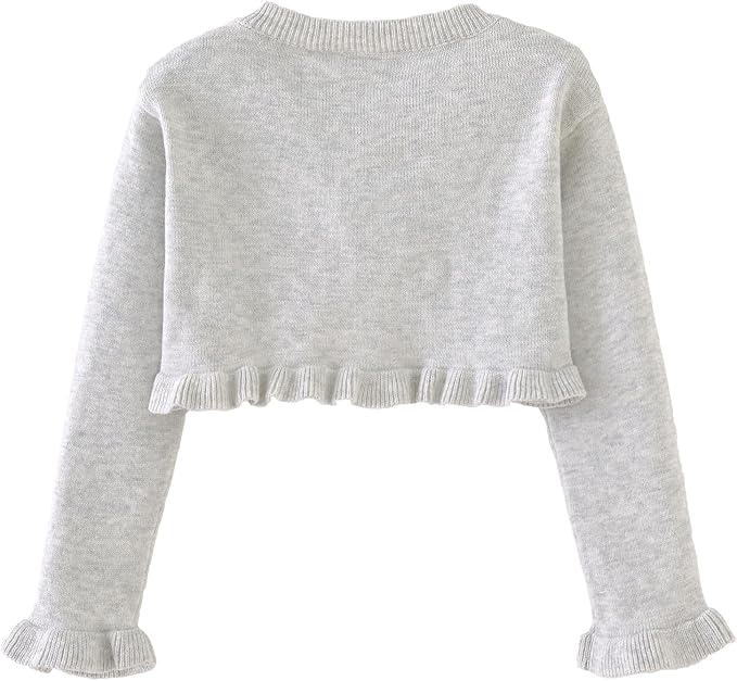 Toddler Girls Cardigan Sweater Bolero Shrug Baby Kids Long Sleeve Cropped Dress - Image 6