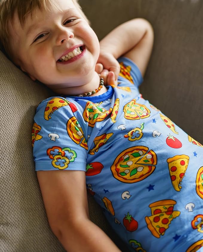 babee Reshinee Bamboo Viscose Toddler Boys Pajamas Set, Short Sleeve Kids - Image 4