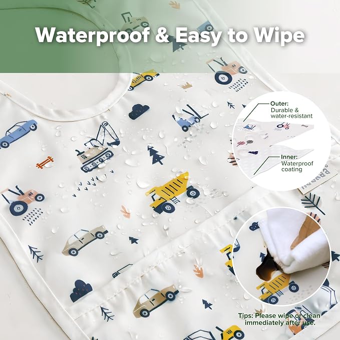 haakaa Waterproof Baby Bibs for Eating 2pcs for 6-24M - Image 3
