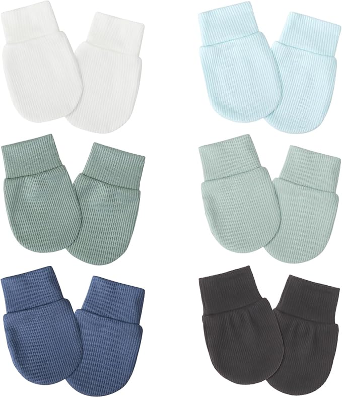 AQOKKA Newborn Baby Mittens No Scratch Cotton Elastic Wrist Gloves Infant by AQOKKA
