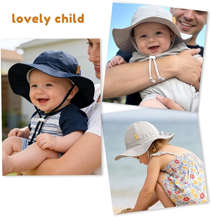 Baby Girl Sun Hat with UPF 50+ Outdoor Adjustable Toddler Beach Hat with Wide - Image 7