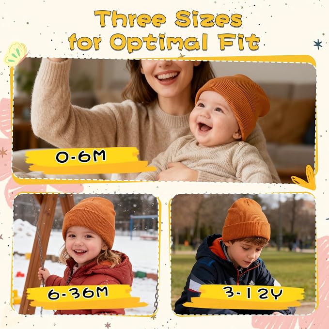 ZOORON Toddler Beanie Baby Kids Beanies Warm Winter Hat Knit Skull Cap - Image 2