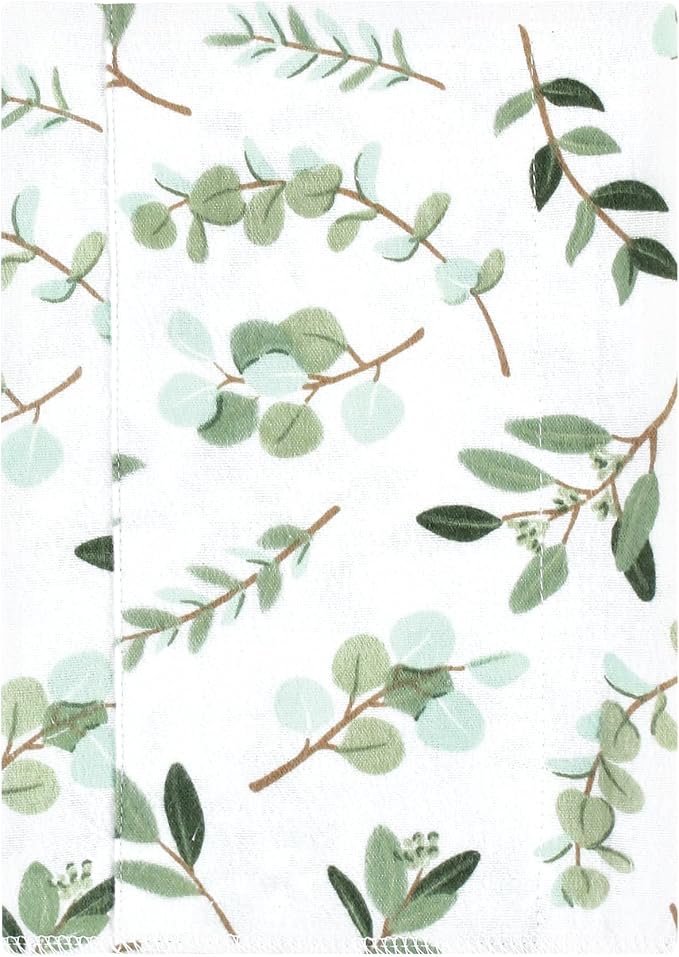 Luvable Friends Hudson Baby Flannel Burp Cloths 7pk, Sage Eucalyptus - Image 2
