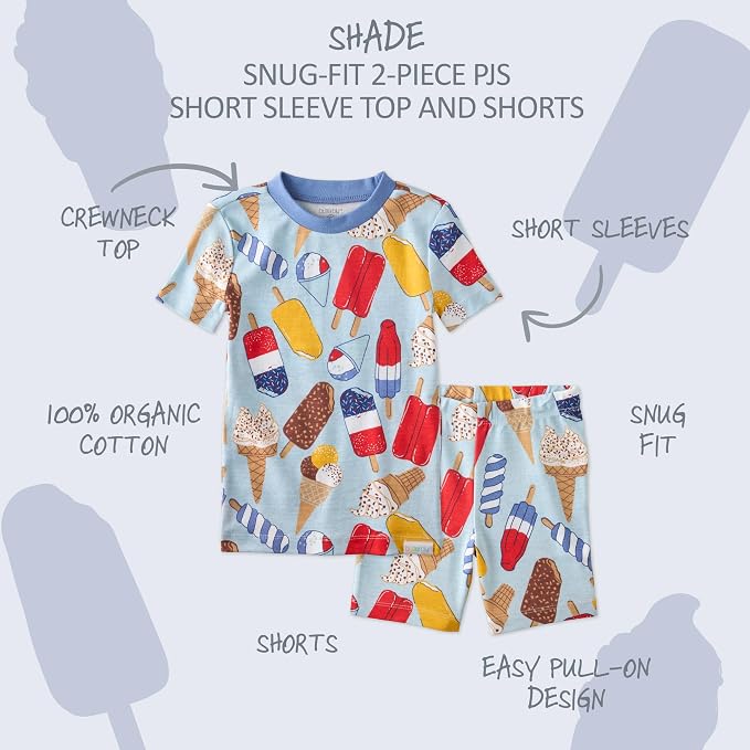 Butterblu Shade Snug-fit 2-Piece Short Sleeve PJs 100% Organic Cotton - Image 2