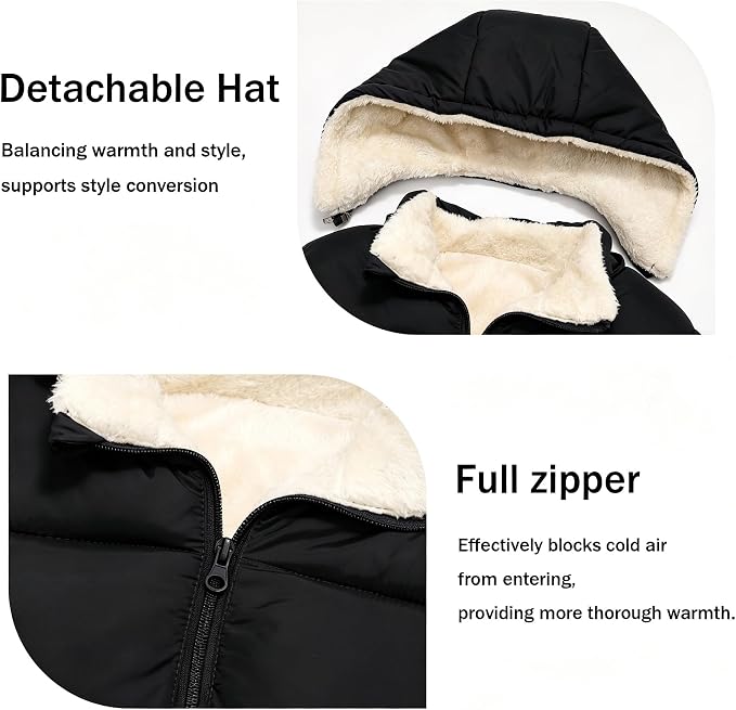 Baby Winter Coats Toddler Hooded Jackets Cotton Warm Lined Puffer Outerwear - Image 3