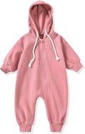Unutiylo Unisex Baby Boys Girls Long Sleeve Infant Baby Zipper Hooded Jumpsuits by Unutiylo