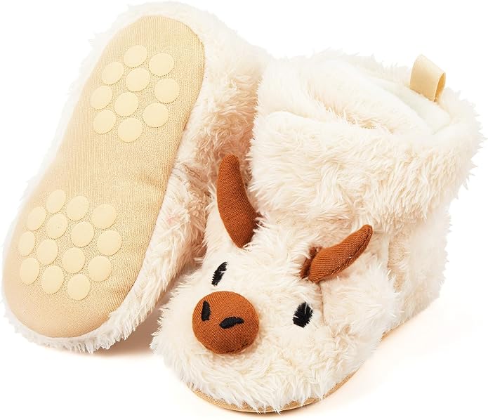Highland Cow Baby Booties | Newborn Shoes, Infant Slippers, Unisex Styling by ShinyMatch