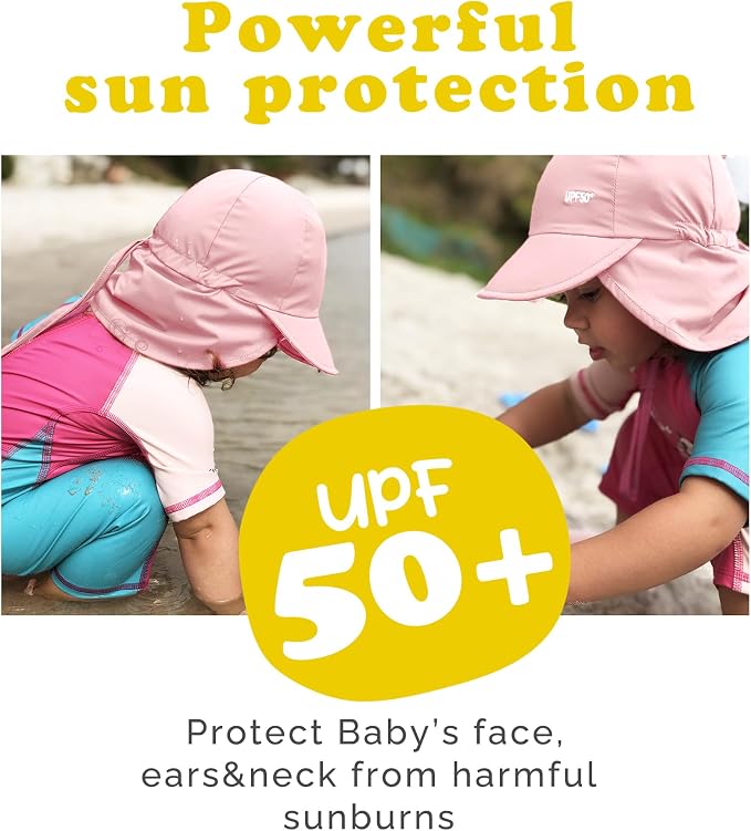 FURTALK Baby Sun Hat with Neck Flap UPF 50+ Toddler Quick Dry Swim Hat | UV - Image 2