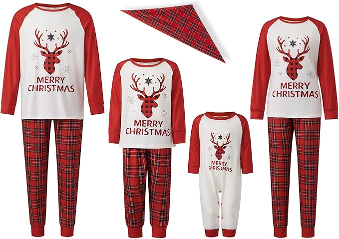 Awoscut Family Christmas Pajamas Matching Pajamas for Family, Xmas PJs Sets Holiday Sleepwear