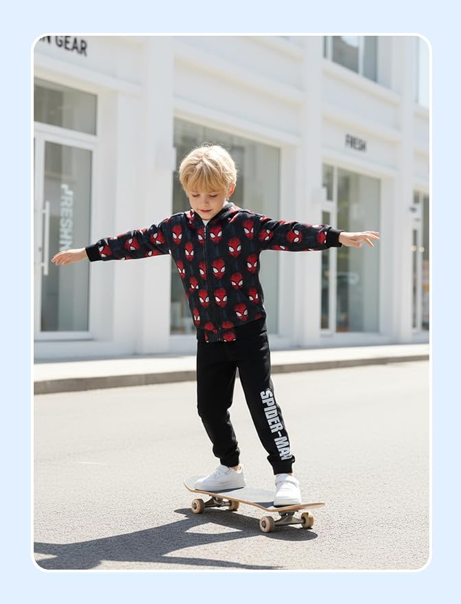 Marvel Zipper Hoodie Spiderman Hood Sweatshirt Hulk Cardigan Boy Girl 2-12Y | - Image 2