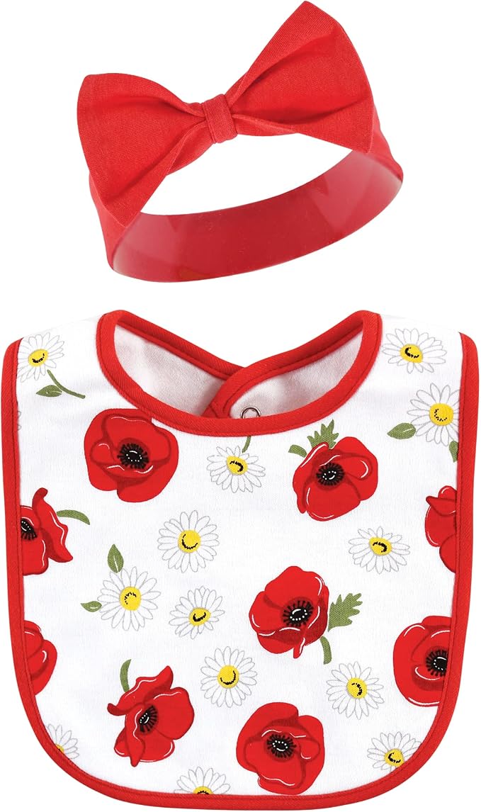 Hudson Baby Unisex Baby Cotton Bib and Headband Set - Image 4