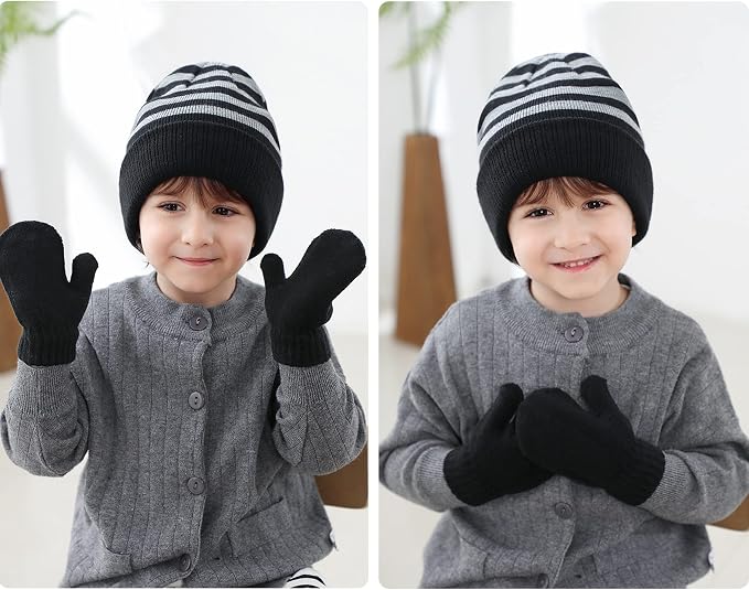 UTTPLL Toddler Magic Stretch Gloves Mittens Multicolor Soft Knit Gloves Warm - Image 5