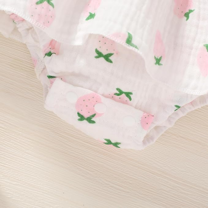 YOUNGER TREE Baby Girl Clothes Ruffle Romper Boho Dress Summer Cake Smash - Image 6