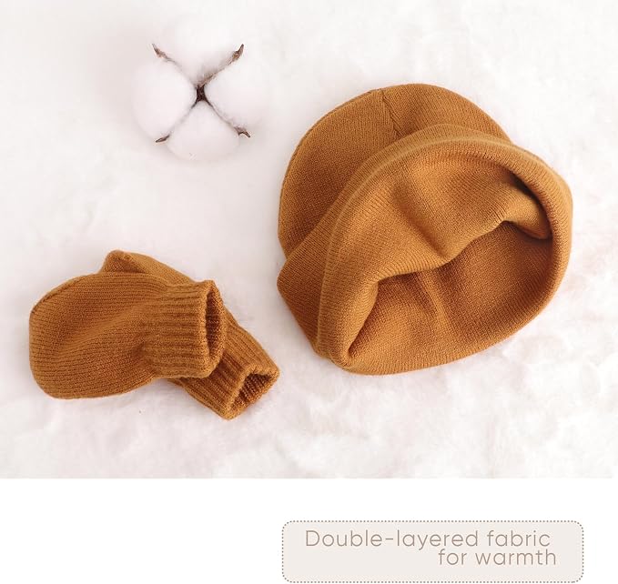 DRESHOW BQUBO 3 Pack Baby Beanies Toddler Kids Winter Hats Soft Knit Hat - Image 3