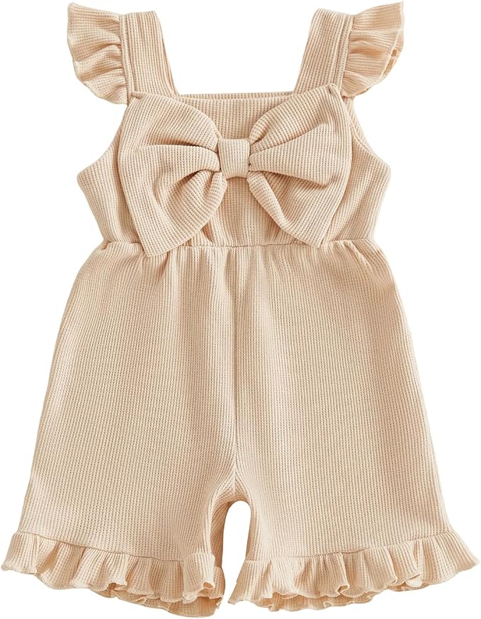 Little Girl Romper Toddler Overalls Summer Bow Jumpsuit Boho Outfit 6M-5T by Nibbcoa