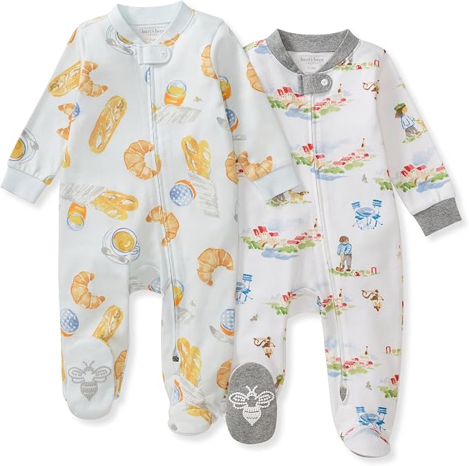 Burt's Bees Baby Boys' Organic Cotton, Sleep and Play Footed Pajamas | Easy zip by BurtsBeesBaby