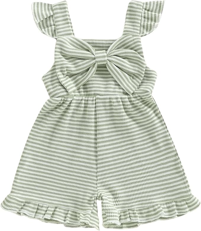 Little Girl Romper Toddler Overalls Summer Bow Jumpsuit Boho Outfit 6M-5T by Nibbcoa